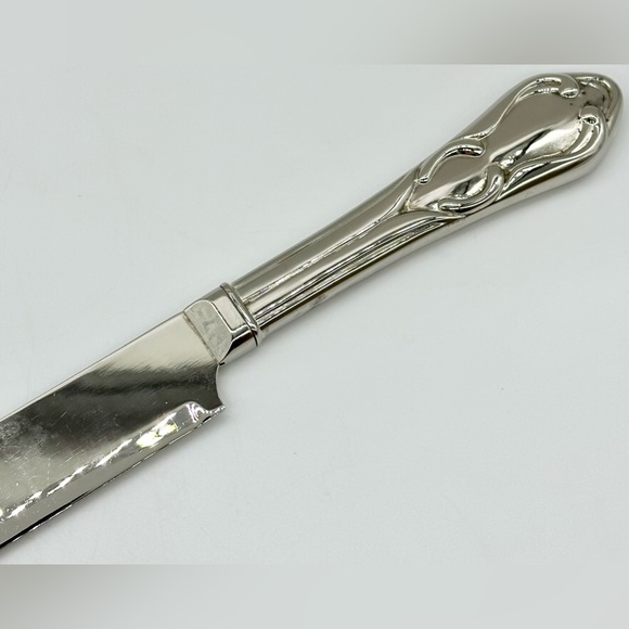 Vintage Silver Cake Knife, Wedding, Stainless, Size: 14" - Picture 3 of 7